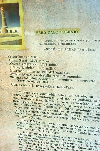 Datos del Faro - Cabo Polonio